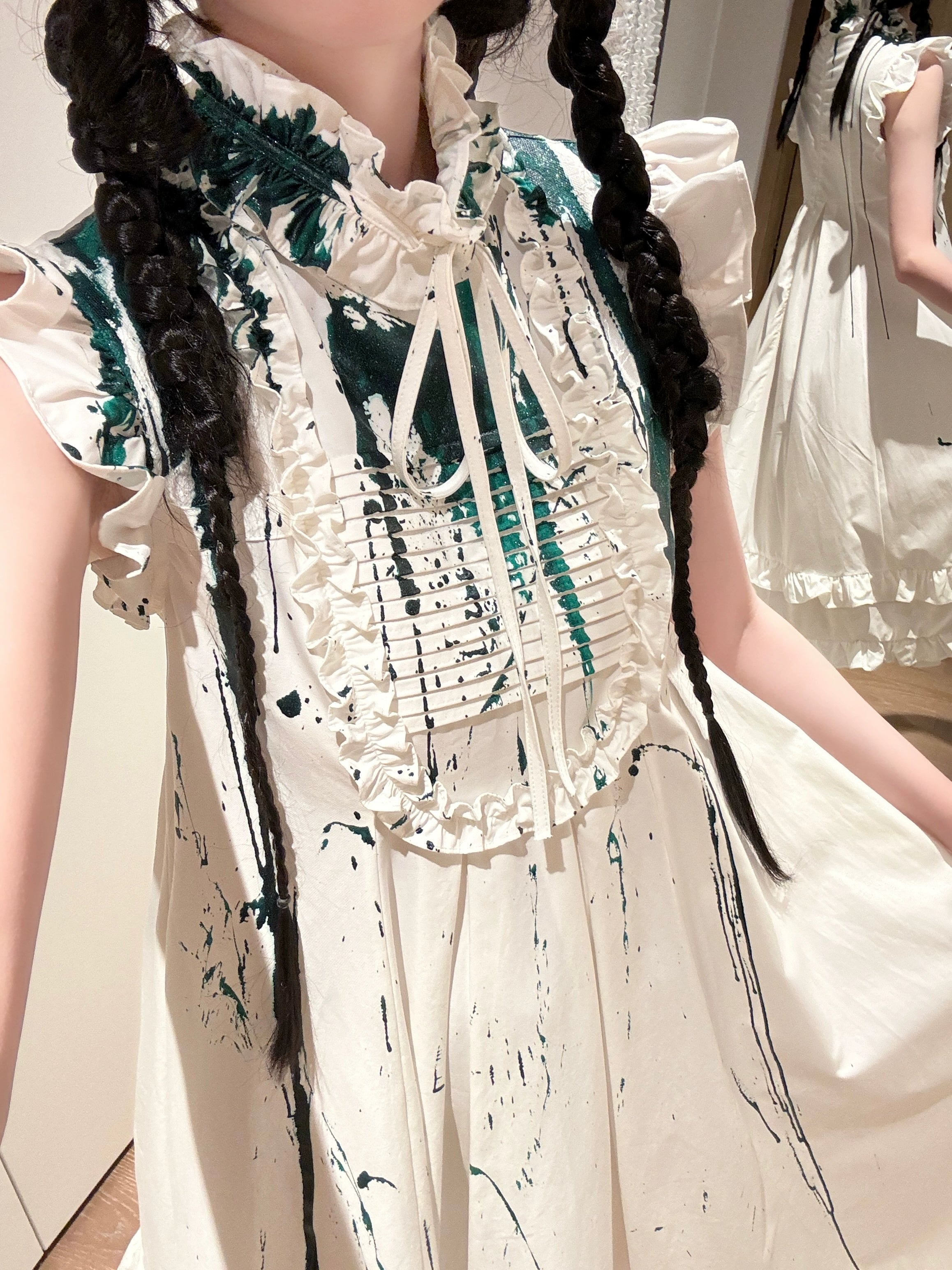 Flower Messenger - Dream & Slumber - Gothic Lolita Blood Print Dress, Detachable Sleeves (2XL L M S XL) 44356:805244