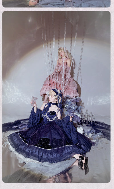 (Buyforme)ZJstory~ Atlantica Star Lolita Fishbone Corset Glamorous Mermaid Skirt   