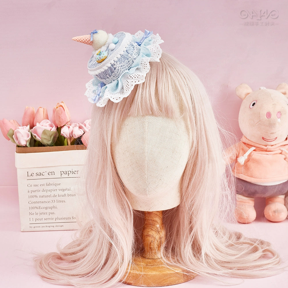 Handmade Sugar Time~Sweet Lolita Cake Hat Hair Accessory Chocolate Clip