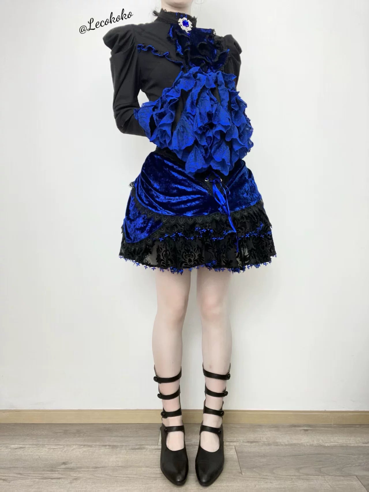 Twilight Hour - Gothic Lolita Hime-sleeve Blouse & Corset Skirt Set 45373:845806