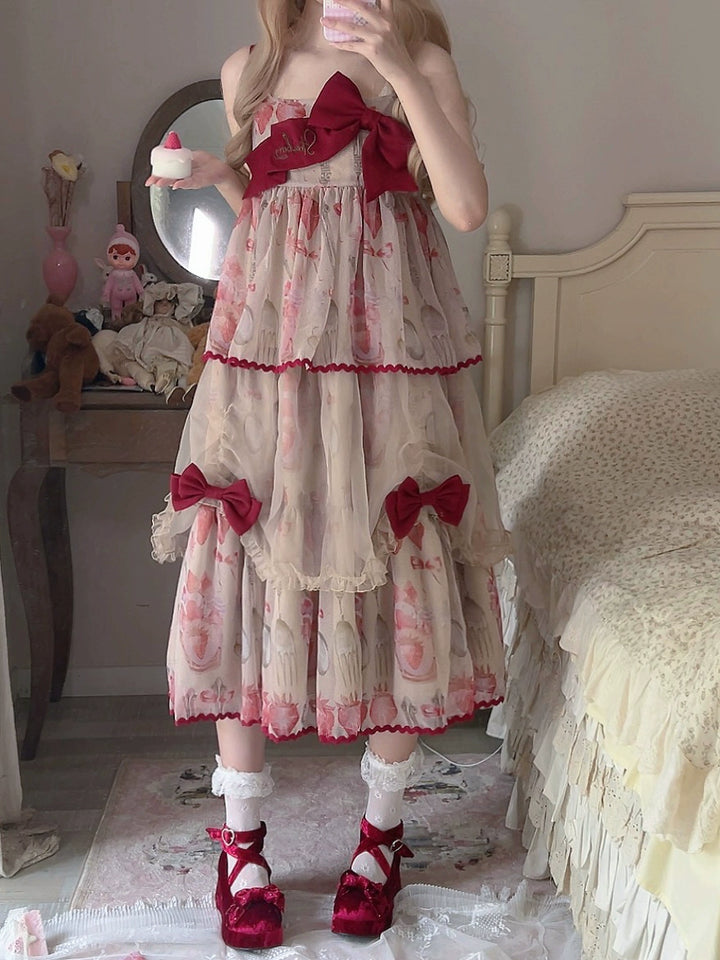 Babyblue~Strawberry Box~Sweet Lolita JSK With Strawberry Print 42972:760737
