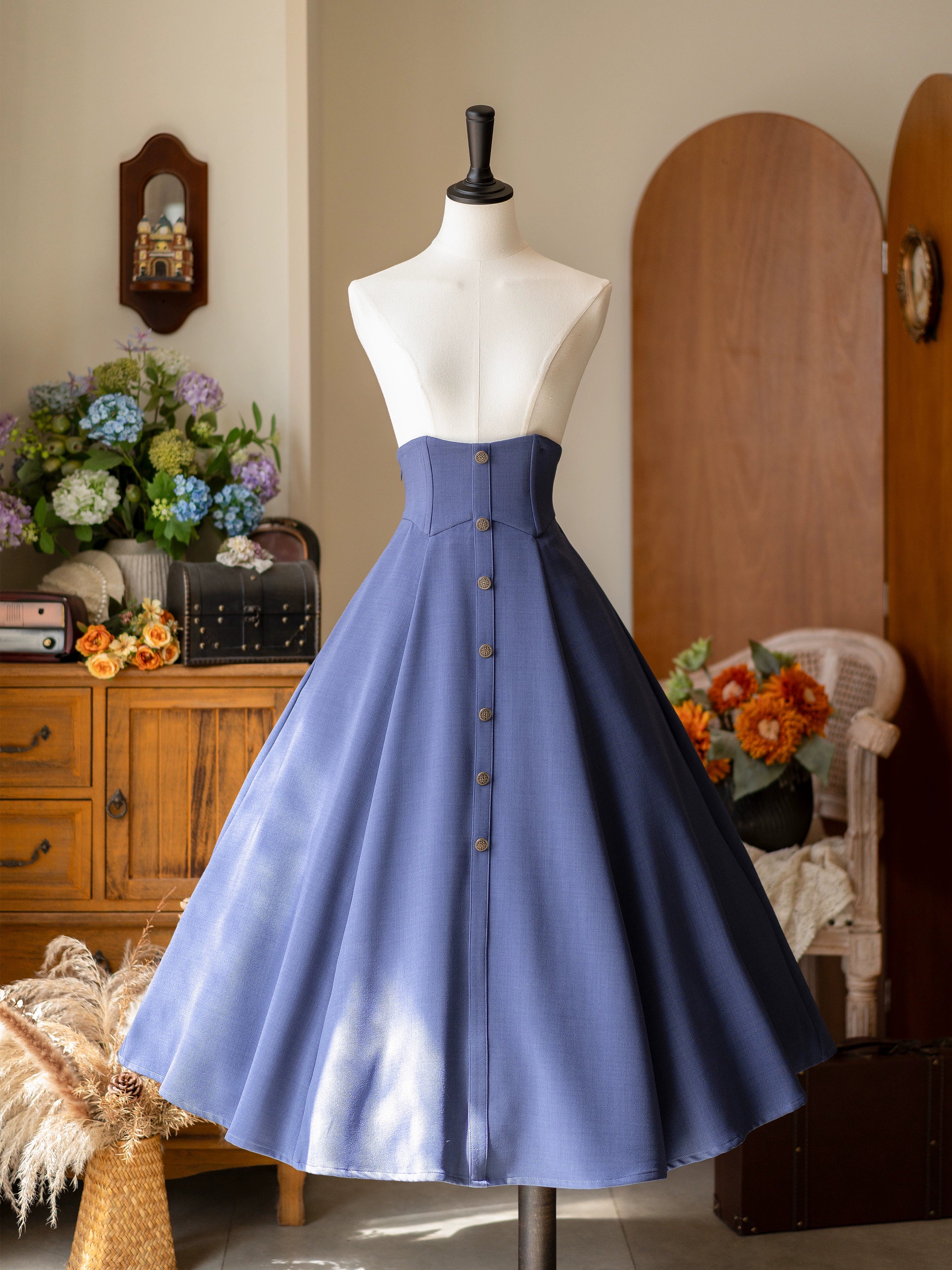 Forest Wardrobe - Forest Revelation - Classic Lolita Fishbone Long Skirt, Side Pockets (2XL L M S XL) 43922:790232