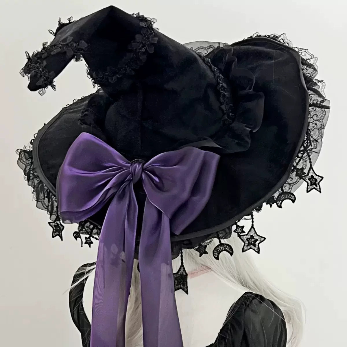 Gothic Lolita Witch Hat, Detachable Bow
