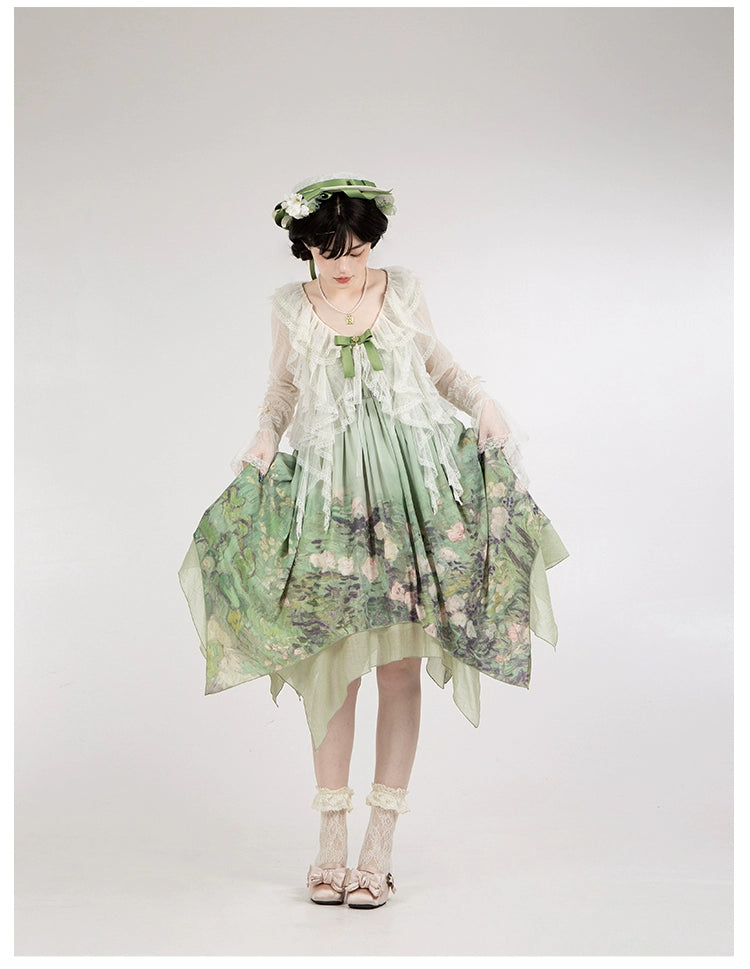 With PUJI~Letters and Poetry~Summer Classic Lolita Tulle Lace Bolero with Multi-Color