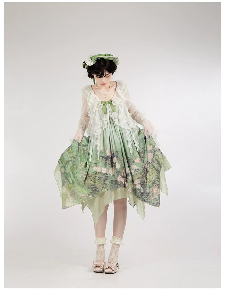 With PUJI~Letters and Poetry~Summer Classic Lolita Tulle Lace Bolero with Multi-Color