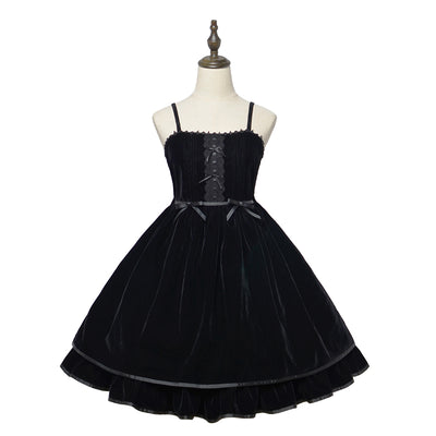 (Buyforme)Magic Tea Party~Irene Series Lolita JSK Dailywear Dress In-stock S velvet JSK-black