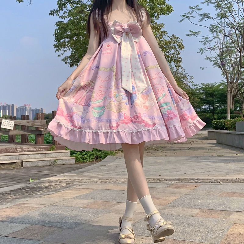 Miss Tao~Socialite Party~Sweet Lolita Tea Party Summer JSK Dress pink JSK S 
