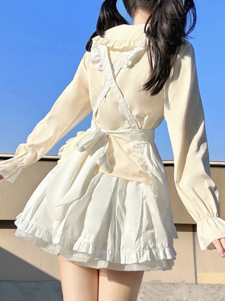 Niu Niu~Plus Size Lolita Shirt Long Sleeve Doll Collar Blouse 34820:465934