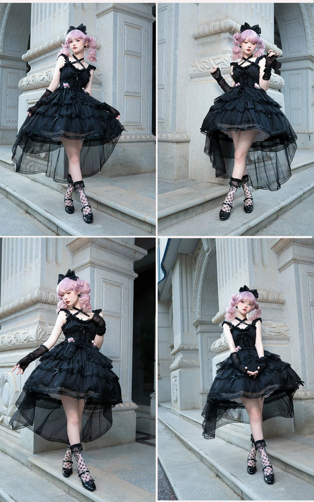 Ballet Maiden - Classic Lolita Four-tiered Hem JSK Dress with Rose Details