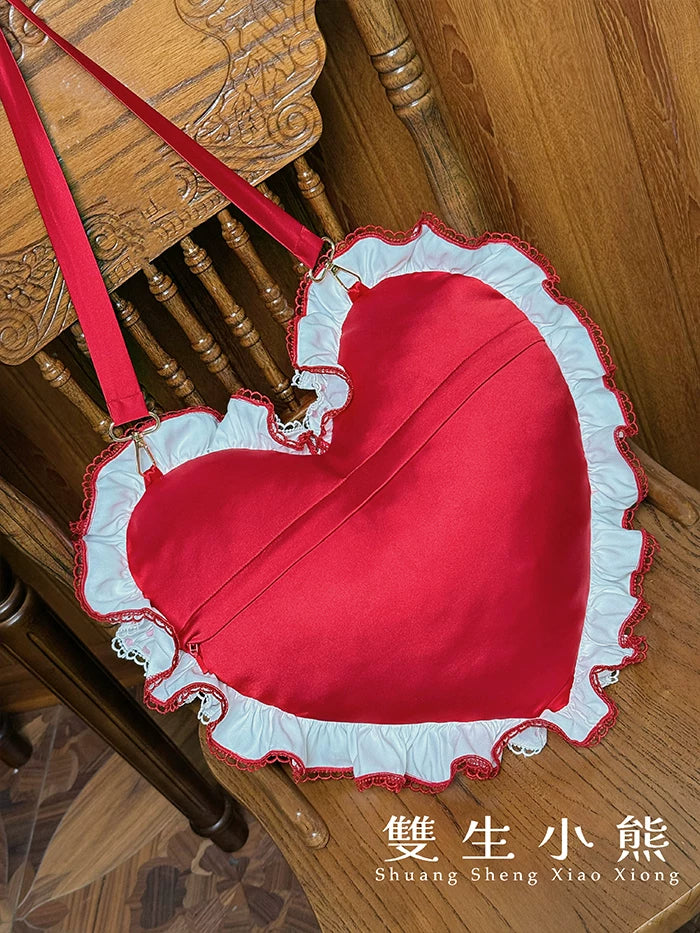 Shuang Sheng Xiao Xiong - Bite The Cake - Sweet Lolita Accessories, Red & White Polka Dots