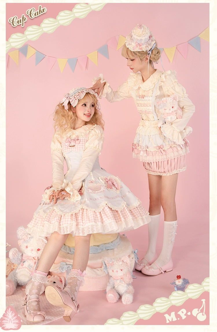 Mademoiselle Pearl~Cup Cake~Sweet Lolita OP Dress Kawaii Lolita JSK SK   