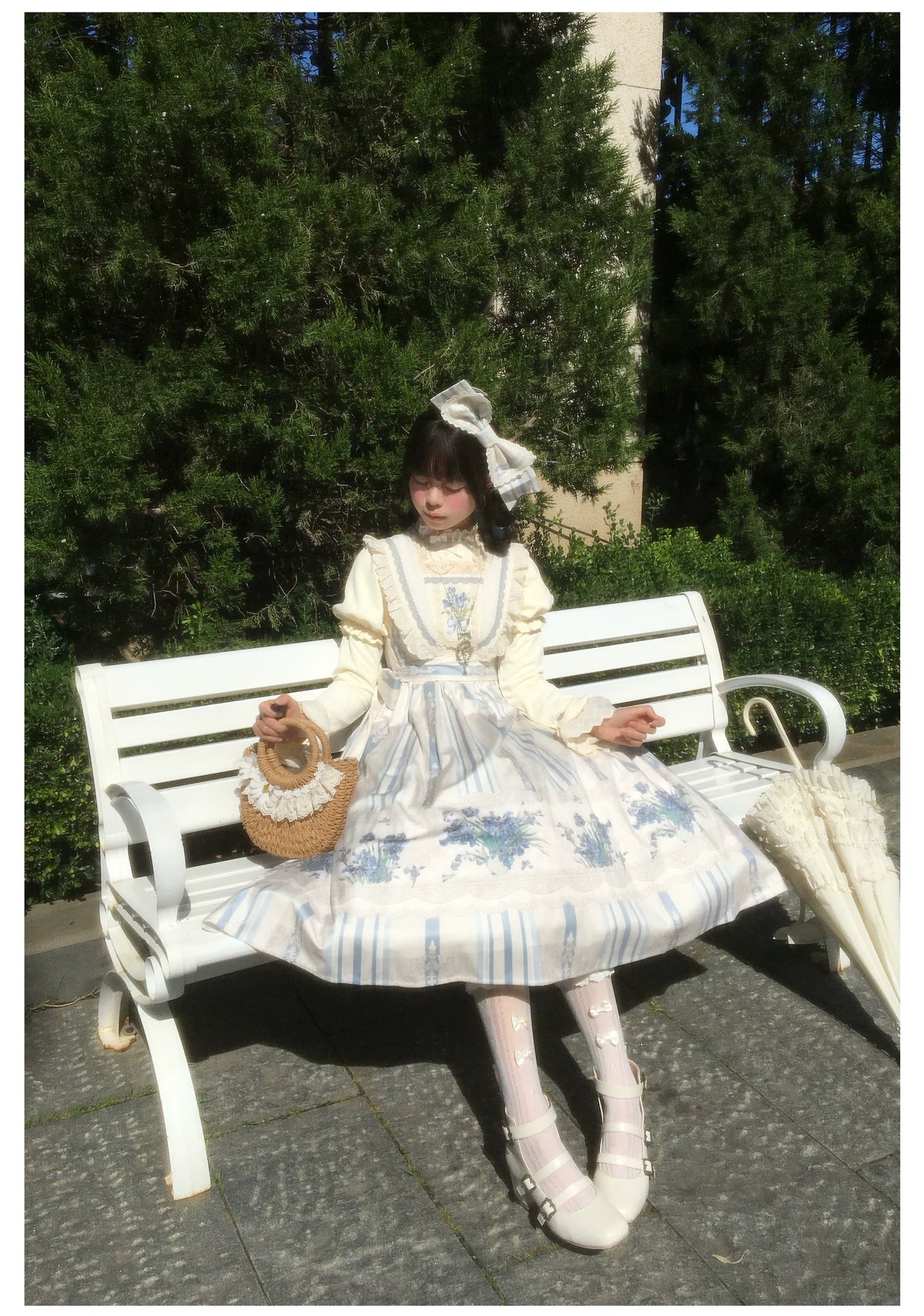 Iris - Classic Lolita JSK Dress Set, Iris Print and Embroidery 45997:871525