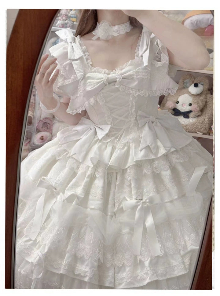 Little Butter~Talia~Sweet Lolita Jumper Dress Set Lolita OP Dress   