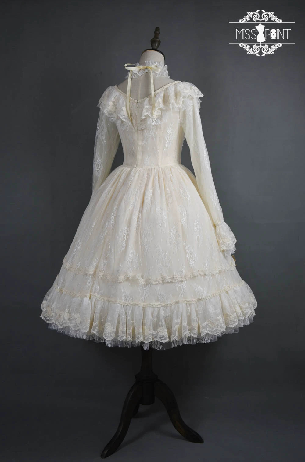 Miss Point - Dawn Girl - Reto Elegant lolita OP Dress Lace Long Sleeve