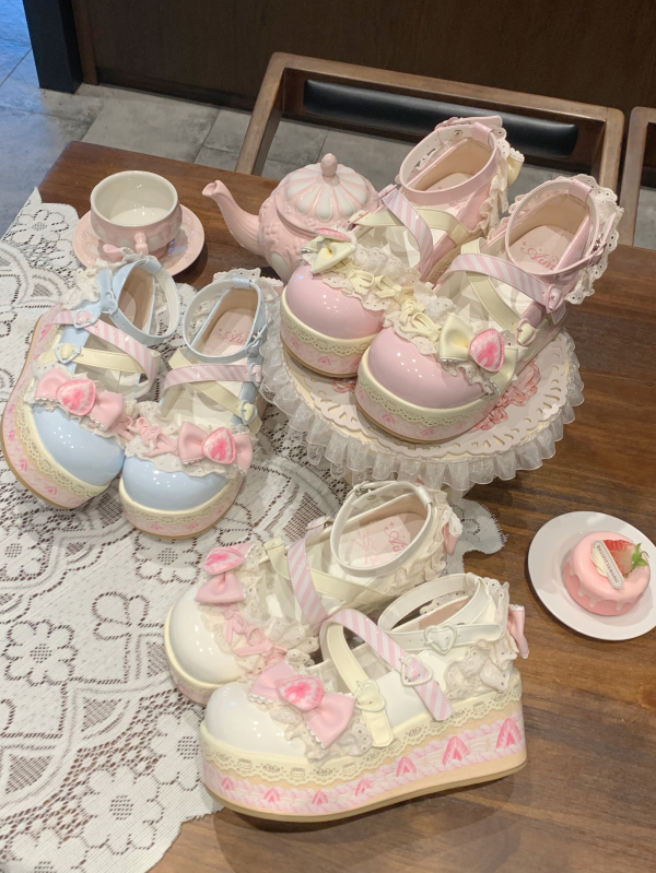 Aimee~Strawberry Limited~Sweet Lolita Platform Shoes Girlish Shoes   