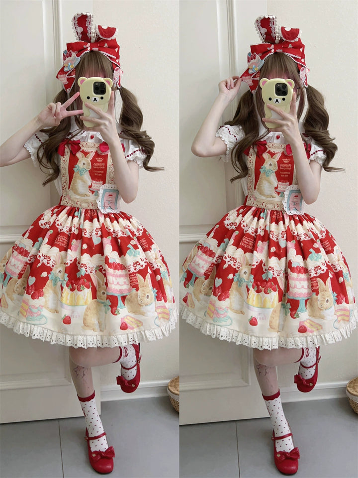 Dark Star Island~Honey Bunny Cake~Sweet Lolita JSK/OP/Strap SK/Shirt   