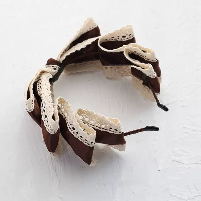 Xiaogui - Sweet Lolita Headdress, Japanese Lace KC coffee