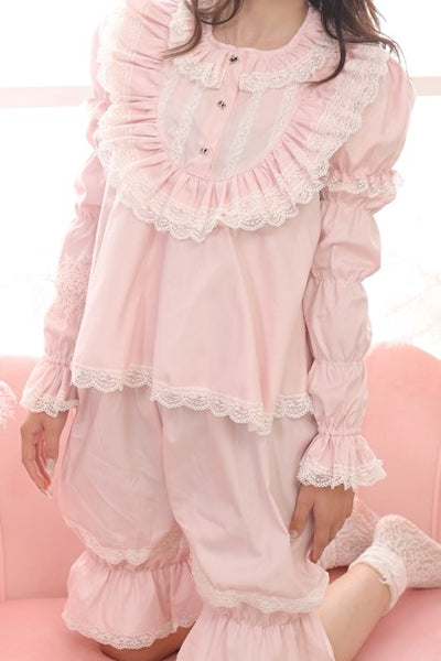 Sweet Angel~Sweet Lolita Shirt Bloomers Set Detachable Sleeves Free size Short-sleeved shirt (without detachable sleeves) 