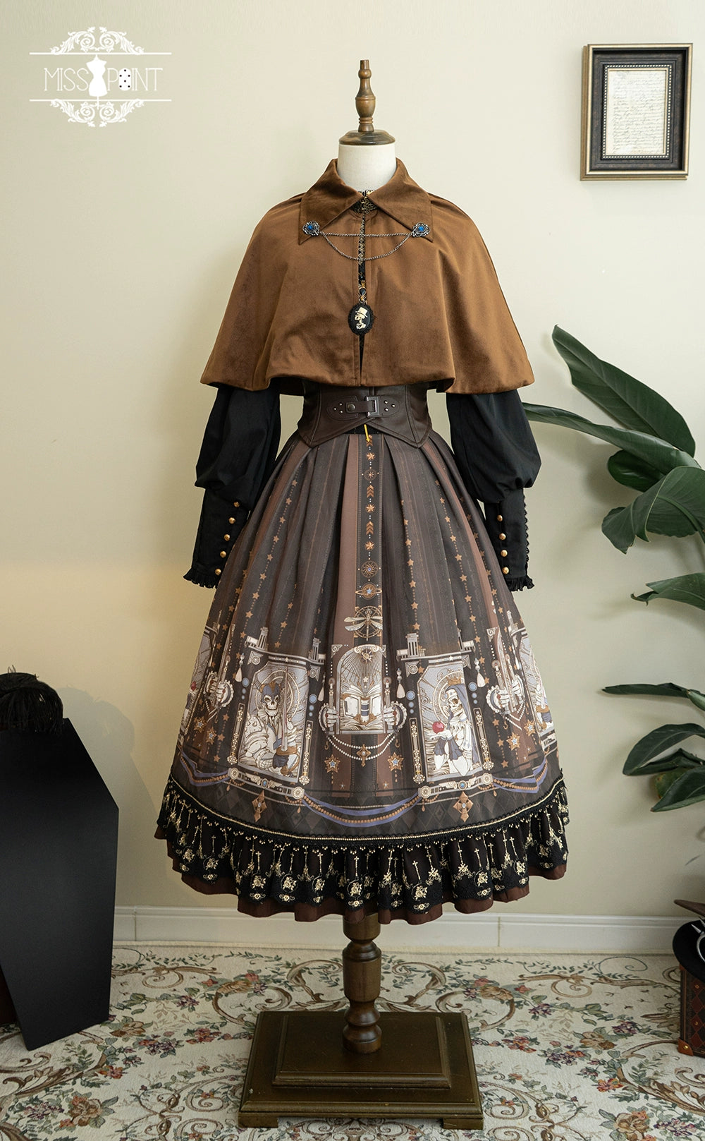 Miss Point - Demon Hunting Notes - Fishbone Gothic Lolita Skirt 33614:433788