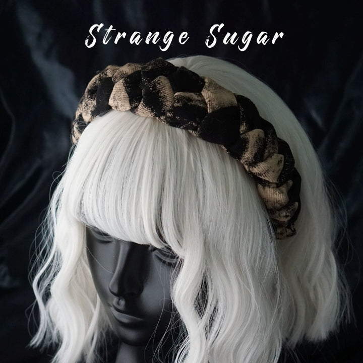 Strange Sugar~Gothic Lolita Black Headdress Butterfly KC Photography Props 13 - Black-yellow tie-dye braid  