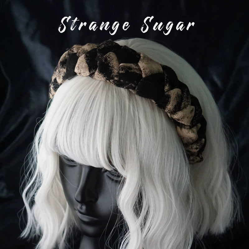 Strange Sugar - Gothic Lolita Black Headdress Butterfly KC Photography Props 13 - Black-yellow tie-dye braid