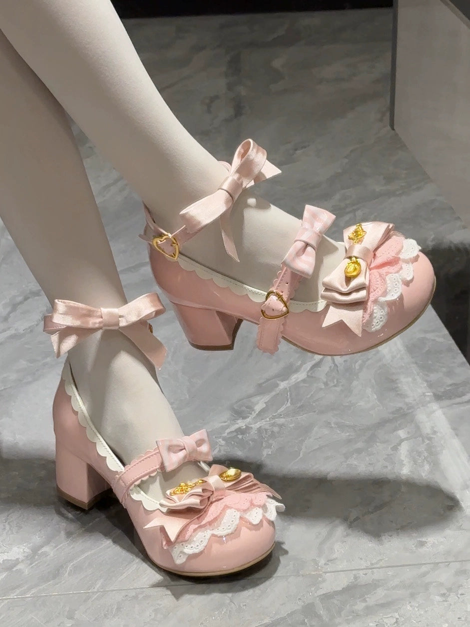 Beauty Bunny - Mousse Roll - Sweet Lolita Heel Shoes, Round Toe