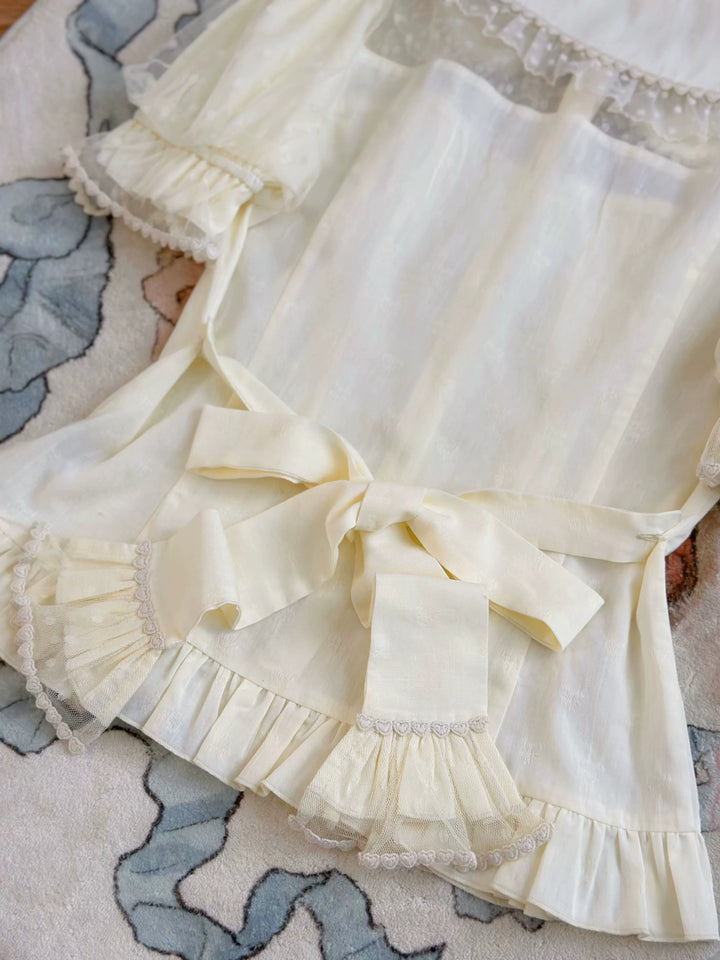 Magic Tea Party~Little Heart~Cotton Lolita Shirt Versatile Puffy Sleeve Blouse   