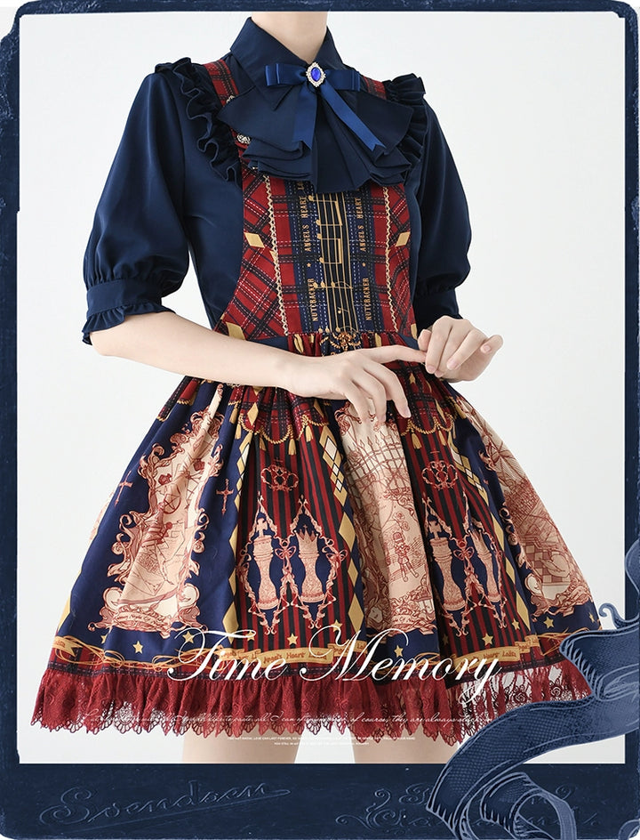 Time Memory~Earl Girl~Chiffon Classic Lolita Shirt with Mid-Length Mutton Sleeves