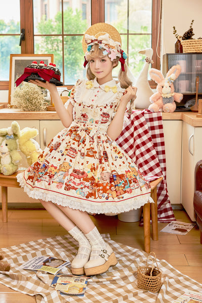Nn Star~Sweetberry Baby~Kawaii Lolita Bear Print OP   