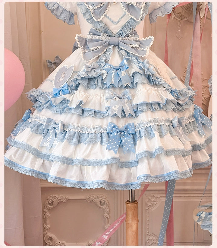 Mademoiselle Pearl~Bow Rabbit~IP Collab Sweet Lolita OP in Multiple Styles 43054:763930