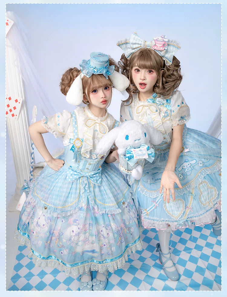 Cinnamoroll Magician - IP Collaboration Sweet Lolita Dress Set, Cinnamoroll Prints 45993:871351