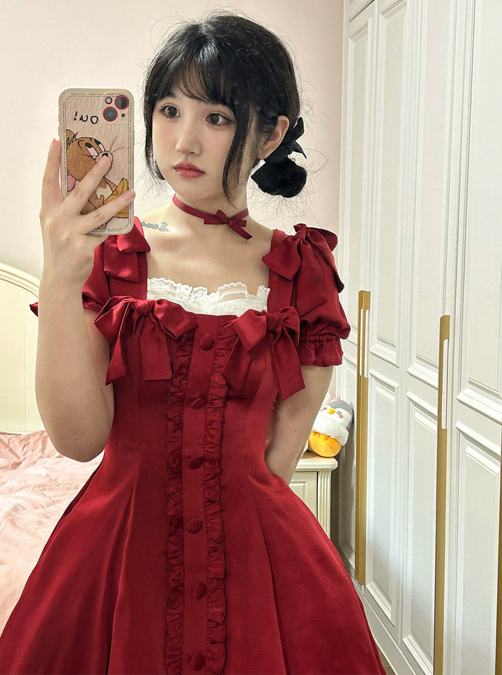 Sweet Wood~Plus Size Lolita OP Dress Summer Dress S Butterfly necklace 