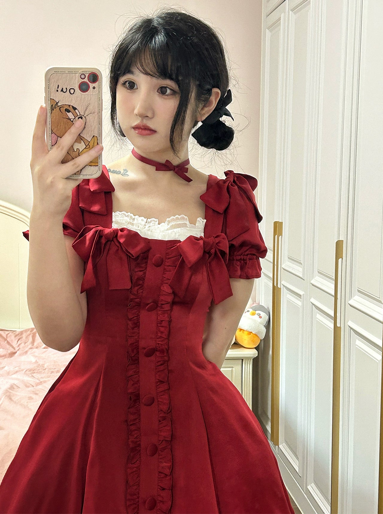 Sweet Wood~Elegant Lolita OP Dress Summer Dress Plus Size S Butterfly necklace 