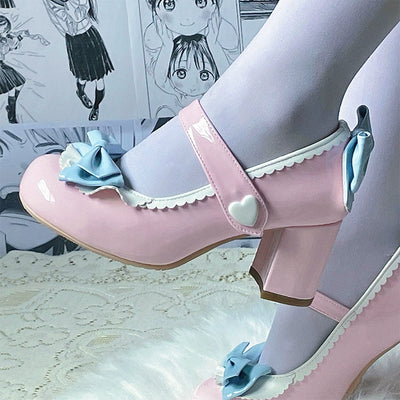 Fairy Godmother~Elegant Lolita Heels Shoes Mary Jane Shoes 34 Pink patent leather - high heels 