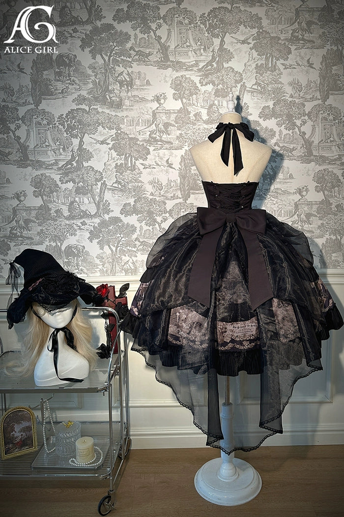 Alice Girl~Doll Mystery~Gothic Lolita Dress Ribbon Tie Halter Dress   