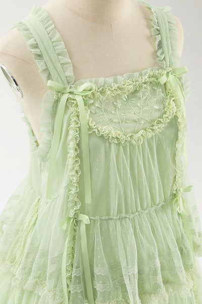 (BFM)Polyhymnia~Secret Forest~Classic Lolita JSK Dress Multi-layered Dress Summer Gauze Dress   