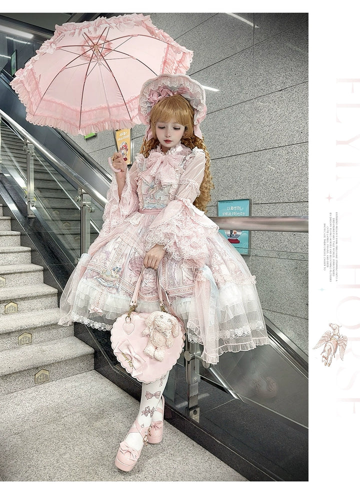 Urtto~Pegasus Park~Sweet Lolita JSK Dress Dual Color Princess Lolita Dress Set