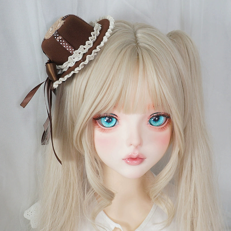 MaoJiang Handmade~Kawaii Lolita Headdress Chocolate Brown Top Hat