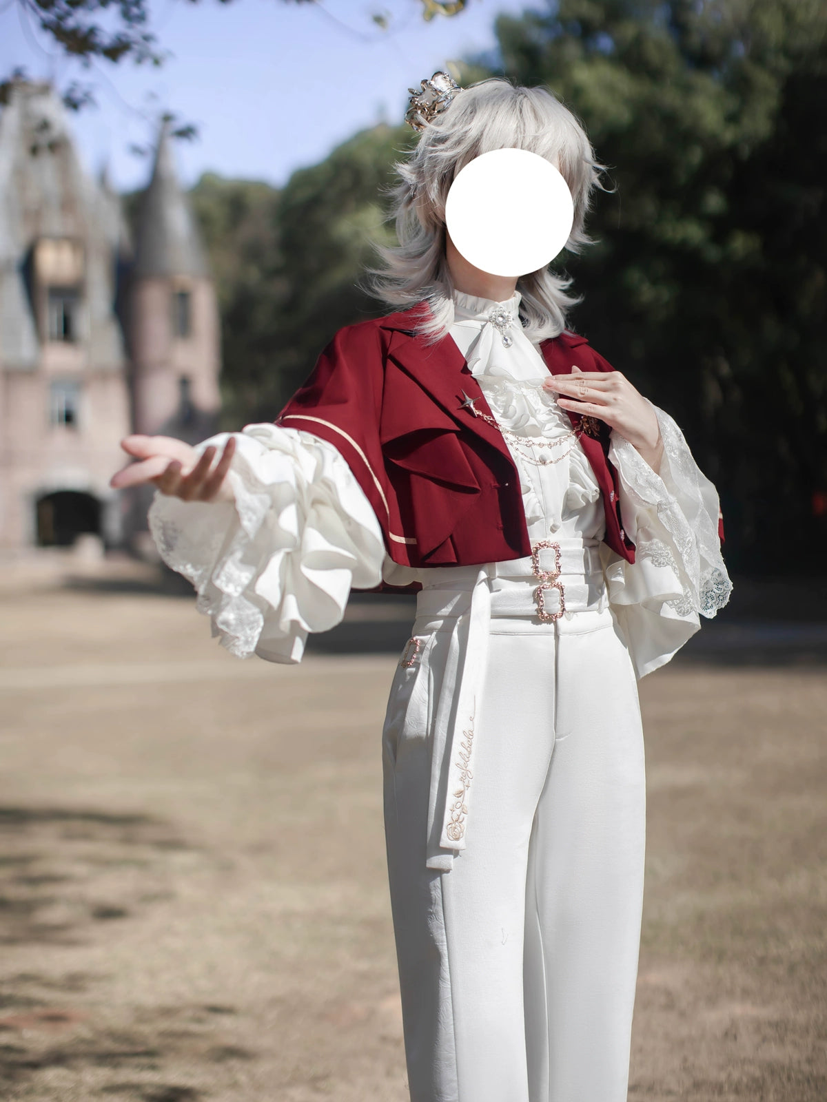 Every Page of The Poem - Night & Day Sonata - Ouji Lolita Princess Sleeve Shirt & Pants Set 44254:800310