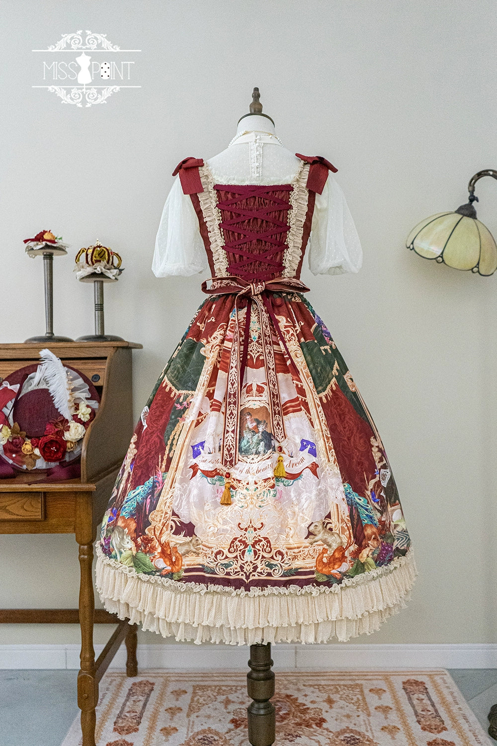 Miss Point~Kaleidoscope~Retro Lolita Dress Oil Painting Print JSK Dress Customized 35394:488194