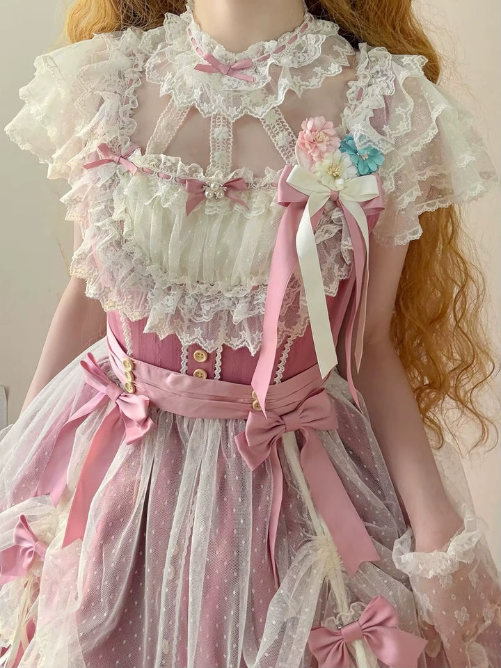 Uncle Wall Original - Fluttering Cherry Spring Strings - Cotton Sweet Lolita JSK Dress