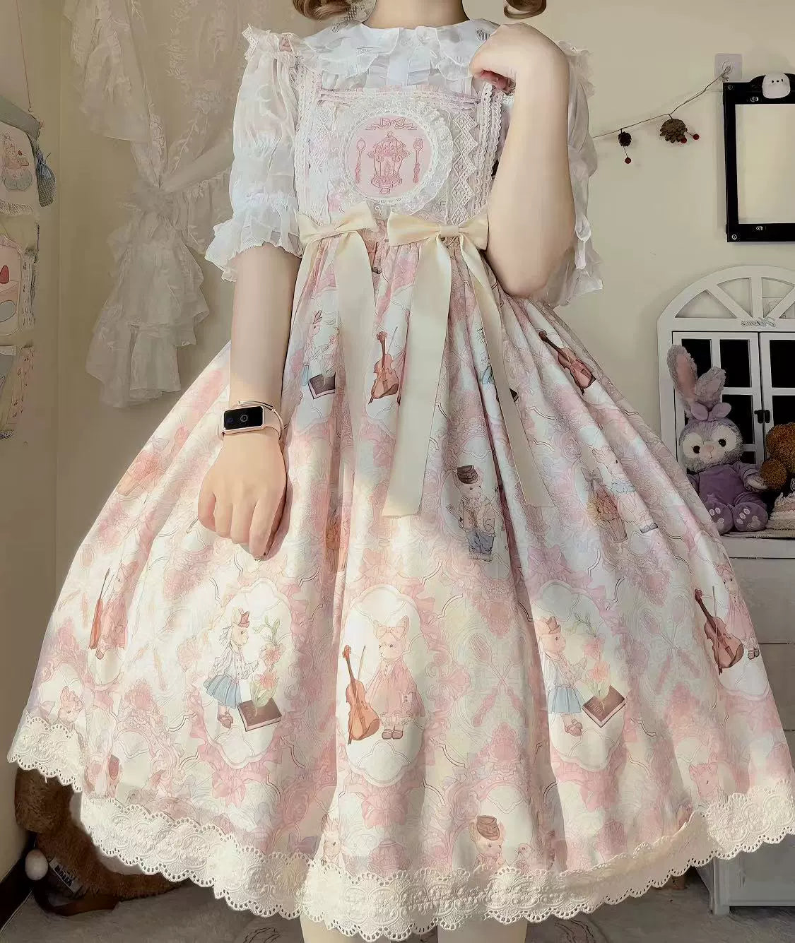 Suiyi - Candy Party - Printed Sweet Lolita JSK, Peter Pan Collar Shirt 44281:802192