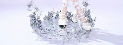 Virtual~Star Girl~Sweet Lolita Halter Neck Puff Sleeve Cake Dress   