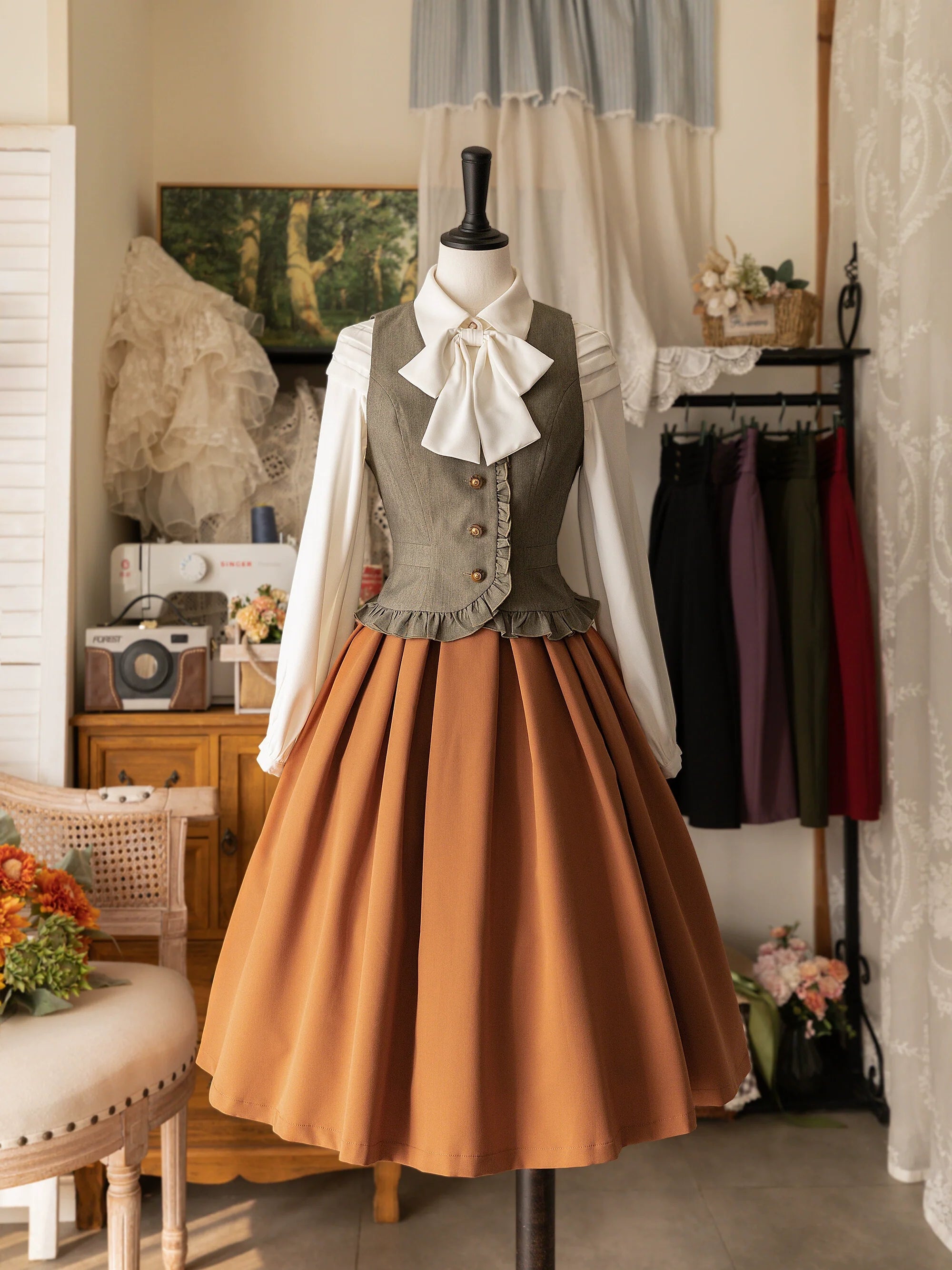 Forest Basket - Elegant Lolita Pleated Skirt 44547:812966