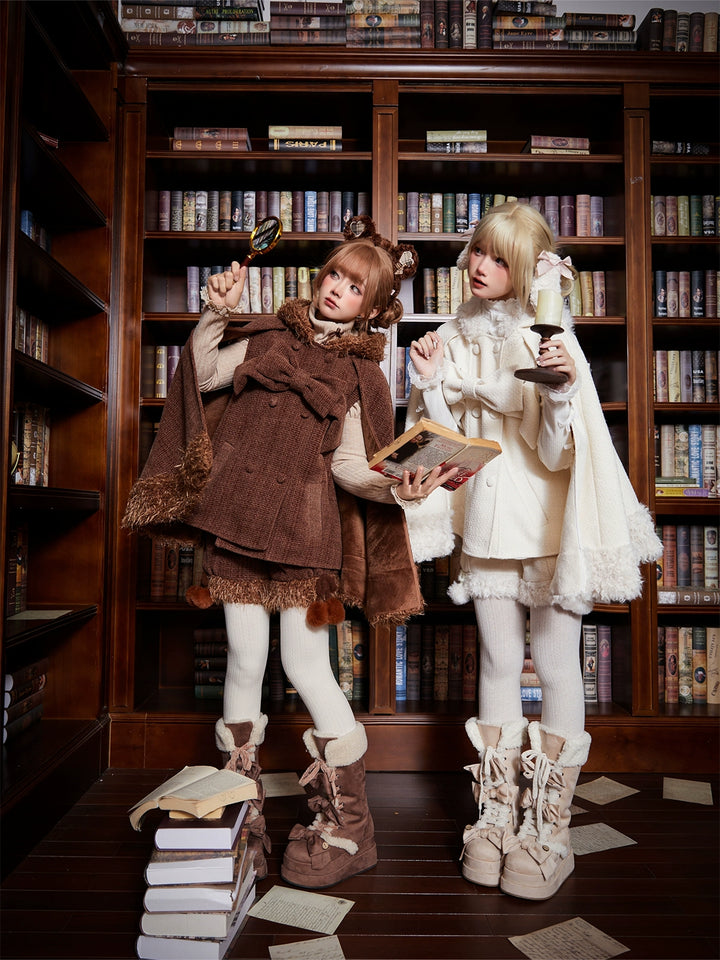 Tan Tuan~Rabbit & Bear~Winter Kawaii Lolita Cape and Shorts