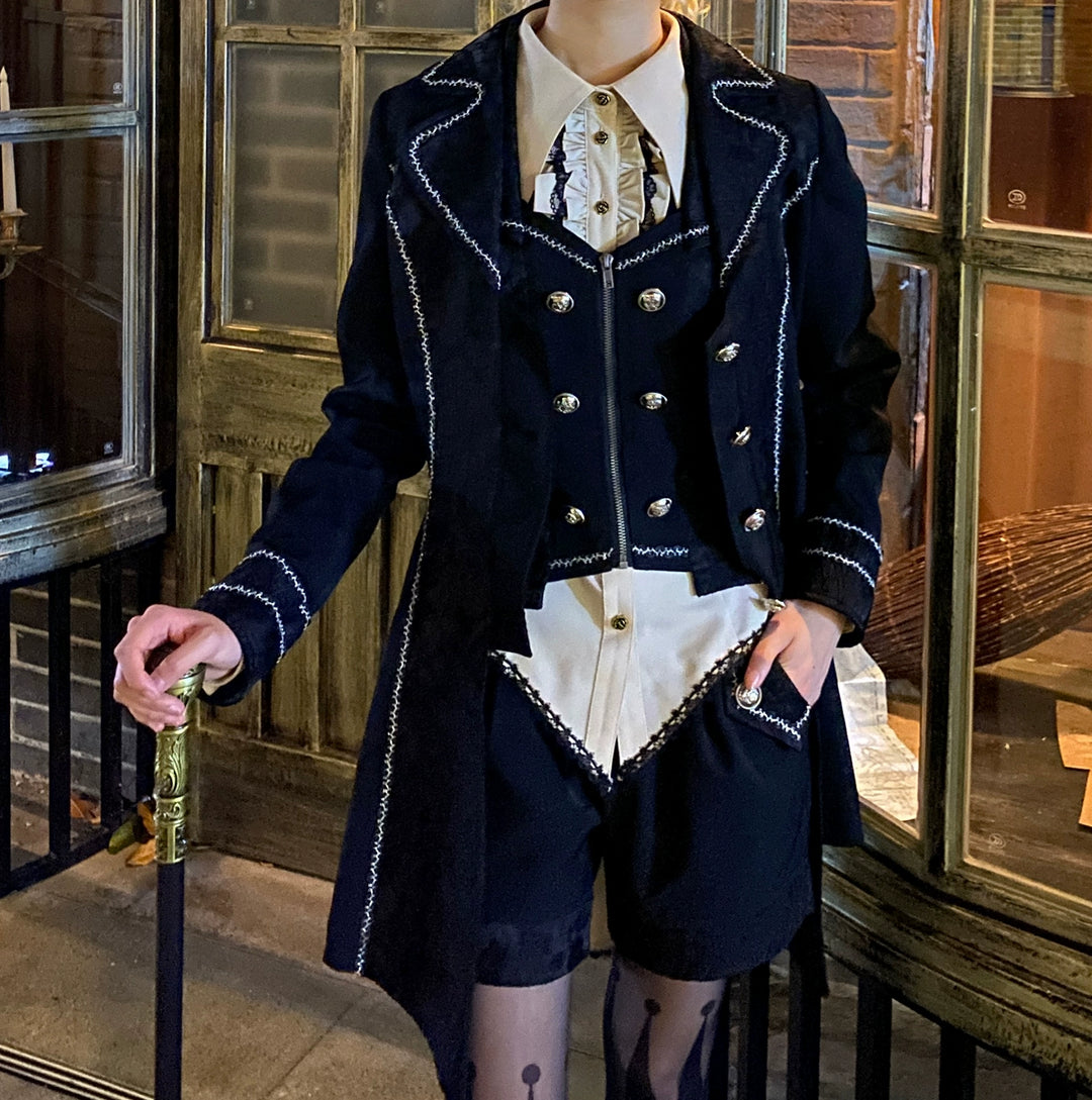 Little Dipper~Oath of the Chapter~Ouji Lolita Suit Embroidered Prince Vest Shorts Coat   