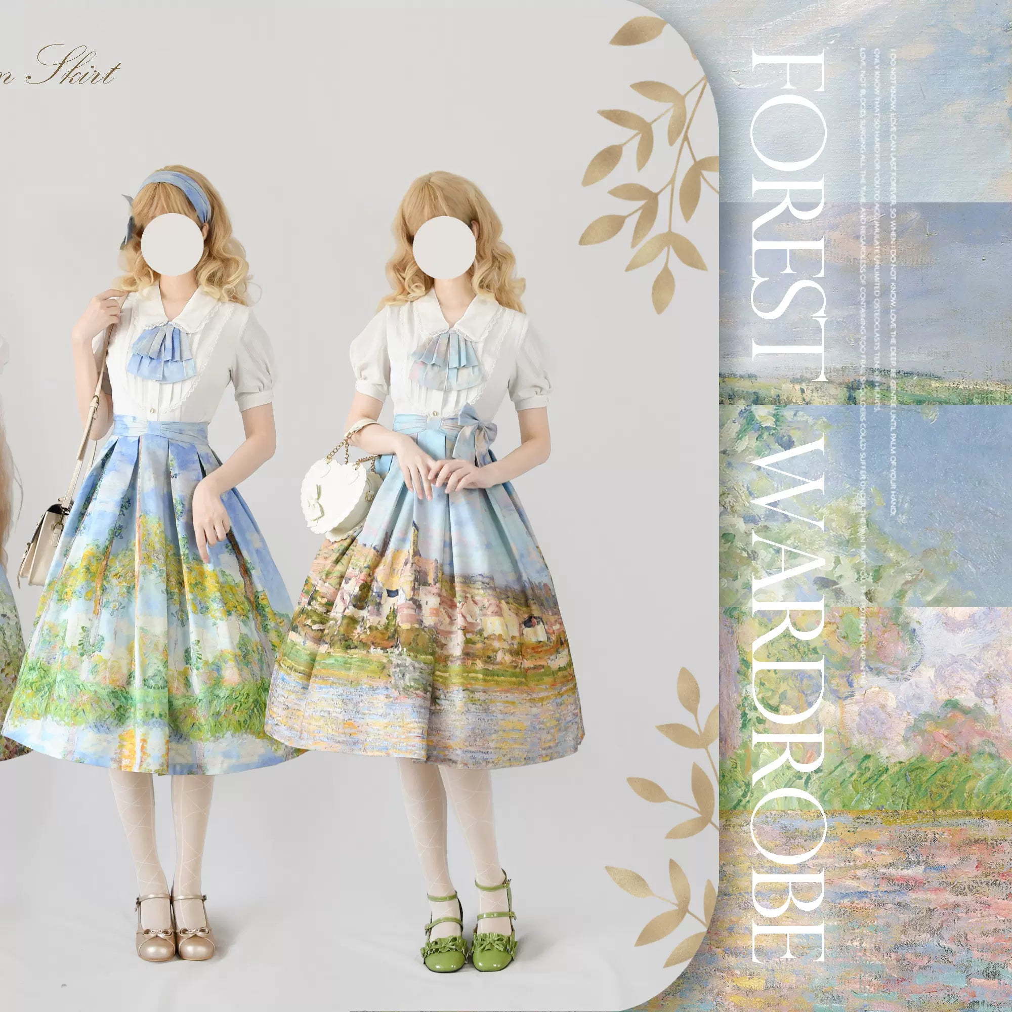 Forest Wardrobe - Daily Lolita SK, Retro Classic Monet Oil Painting 3032:515390