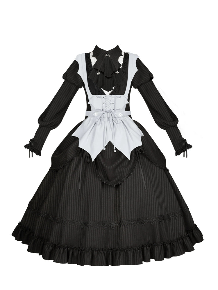 With PUJI - Night Talk - Gothic Lolita Skirt Dress Set, Batwing-shaped Accents 44188:797655