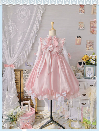 (Buyforme)Golden Koi Forest~Sakura Jellyfish Sweet JSK Dress pink free size JSK