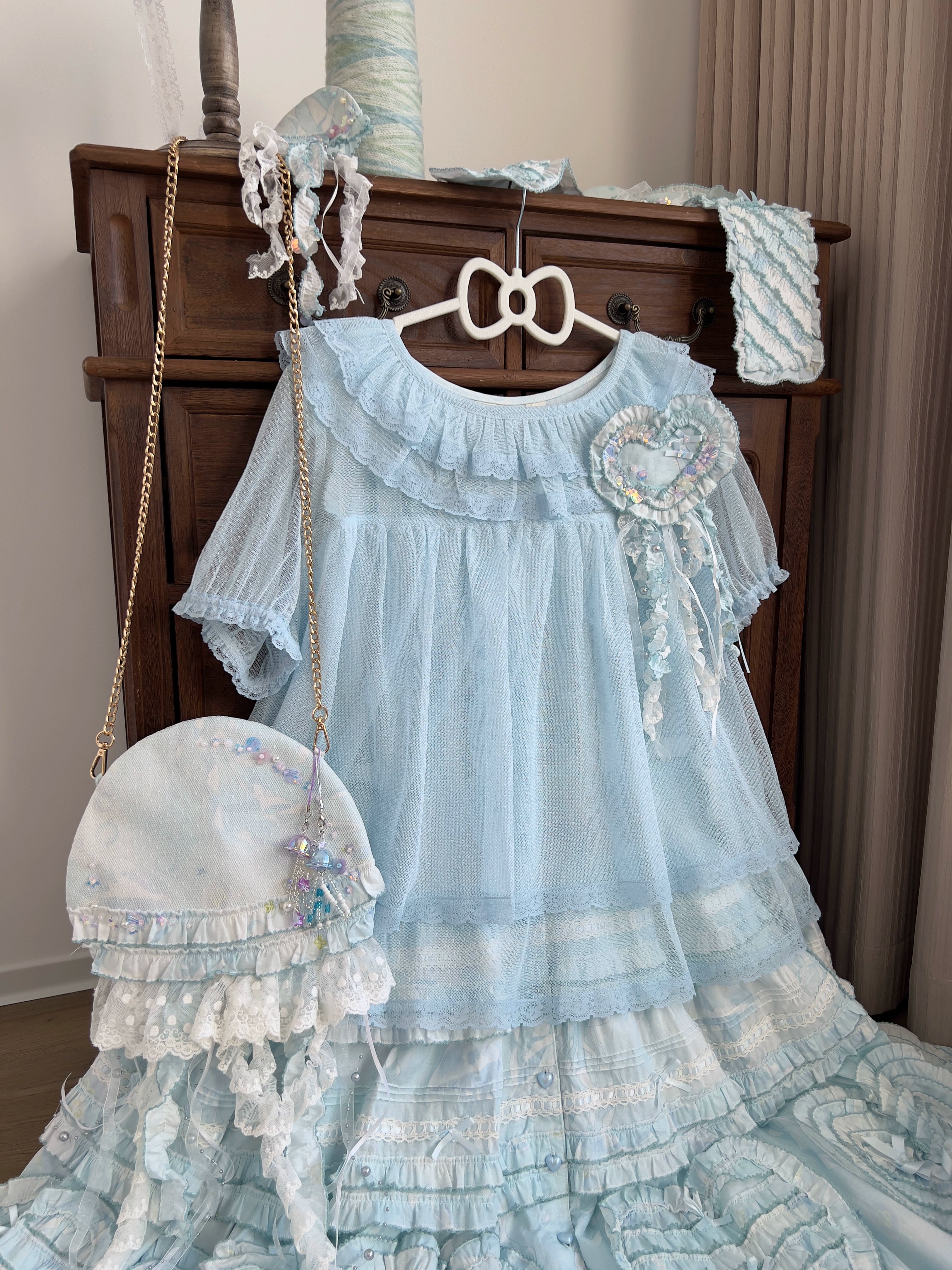 MIST - Endless Summer - Plus Size Sweet Lolita Blouse, Dotted Tulle
